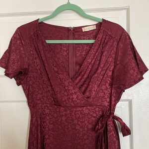 Alter’d State Faux Wrap Dress Satin Finish